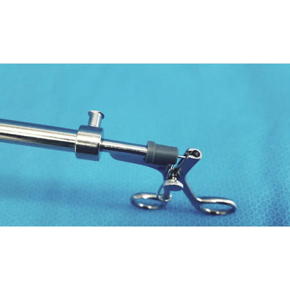 Stainless steel claw gasper 10mm surgical instrument with sleek polished finish and black rubberized grip
