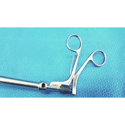 Stainless steel claw gasper 10mm surgical instrument with curved handles and long slender shaft for precise grasping