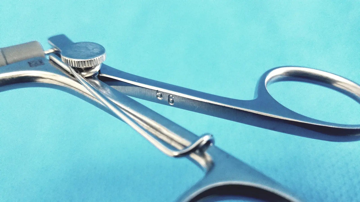 Silver claw gasper 10mm surgical forceps with textured adjustment knob and polished metal blades for precise use