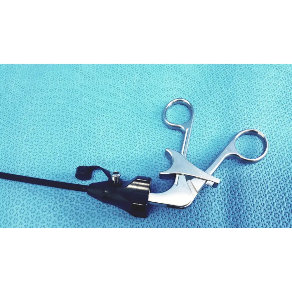 Claw gasper silver surgical forceps with black handle and attached cable for precise reuse medical laparoscopic instruments