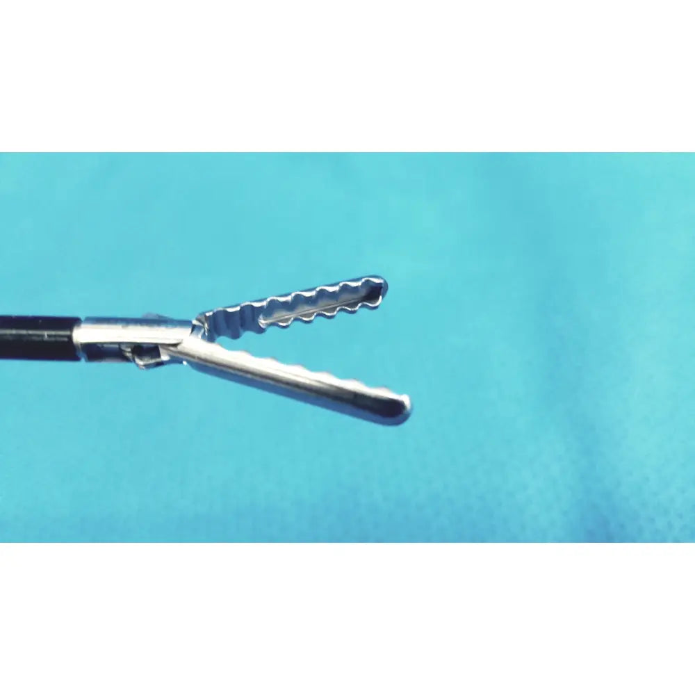 Silver claw gasper surgical forceps with serrated jaws and black handle for reuse medical laparoscopic instruments
