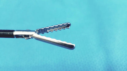 Silver claw gasper surgical forceps with serrated jaws and black handle for reuse medical laparoscopic instruments