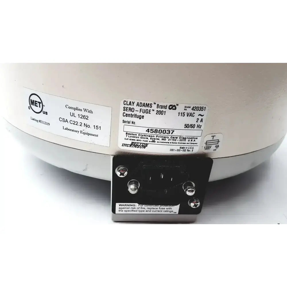 Clay Adams Becton Dickinson Sero-Fuge 2001 Centrifuge Centrifuge, second-hand product photo 9