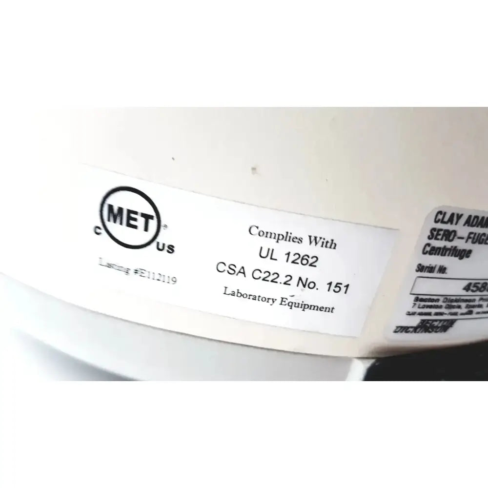 Clay Adams Becton Dickinson Sero-Fuge 2001 Centrifuge Centrifuge, second-hand product photo 10