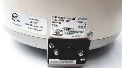 Clay Adams Becton Dickinson Sero-Fuge 2001 Centrifuge Centrifuge, second-hand product photo 9