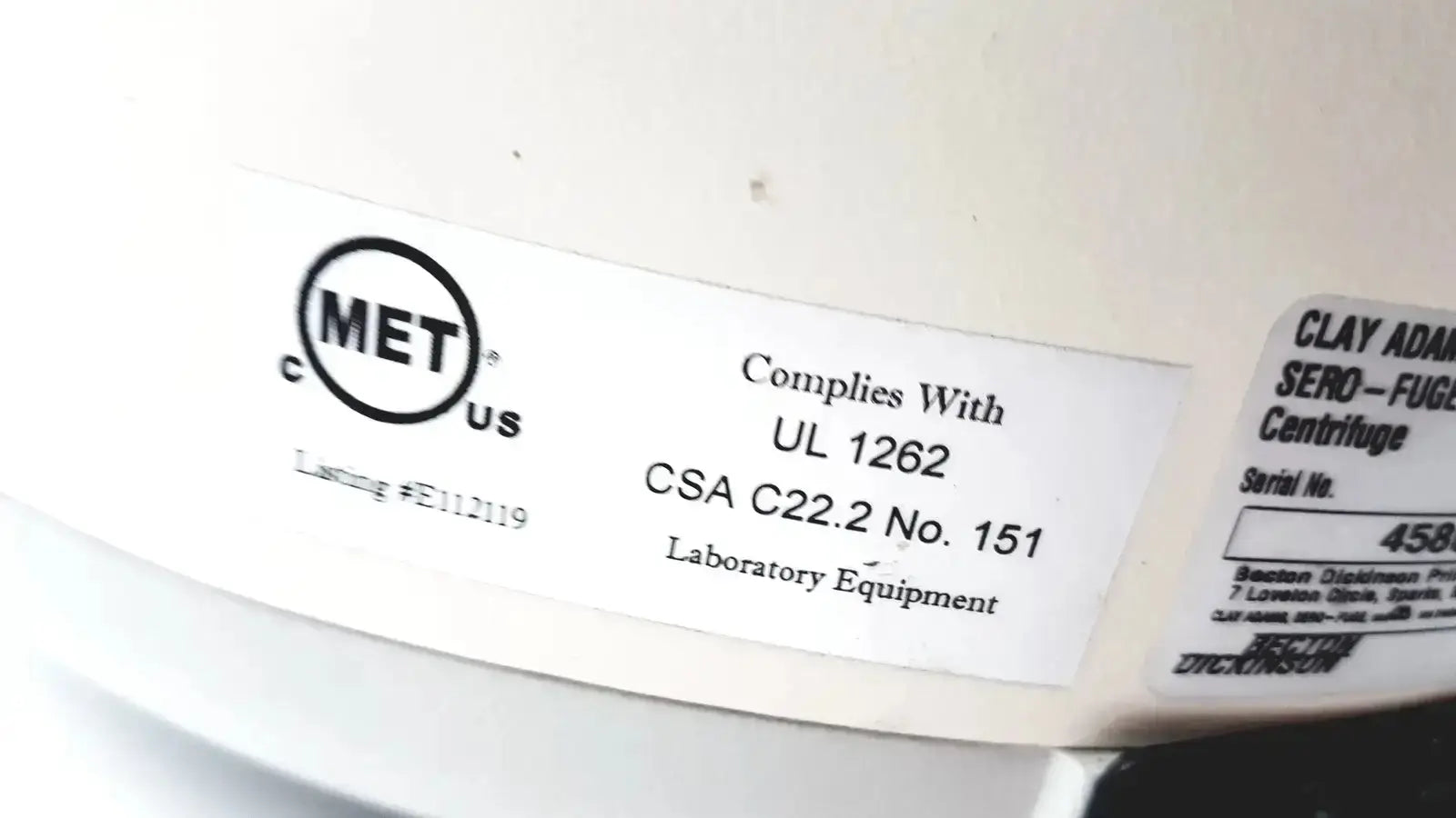 Clay Adams Becton Dickinson Sero-Fuge 2001 Centrifuge Centrifuge, second-hand product photo 10