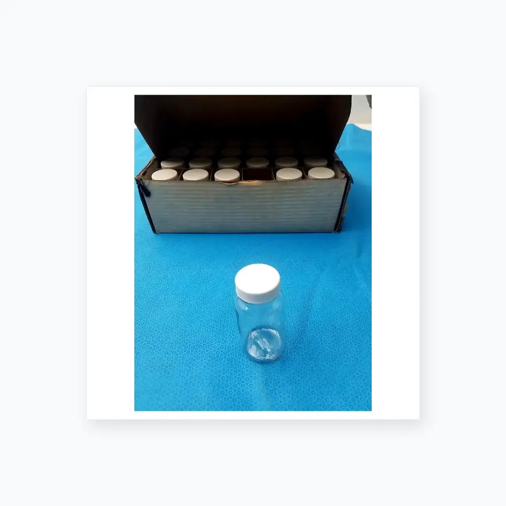 Generic Clear PET Wide Mouth Packer Bottles - White Screw Top Cap - Lot of 24 Packer Bottles, second-hand product photo 1
