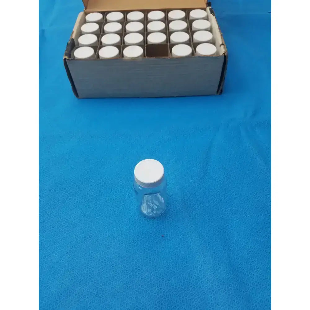 Generic Clear PET Wide Mouth Packer Bottles with White Screw Top Cap - Lot of 24 Laboratory Bottles, second-hand product photo 4