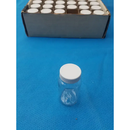 Generic Clear PET Wide Mouth Packer Bottles with White Screw Top Cap - Lot of 24 Laboratory Bottles, second-hand product photo 2