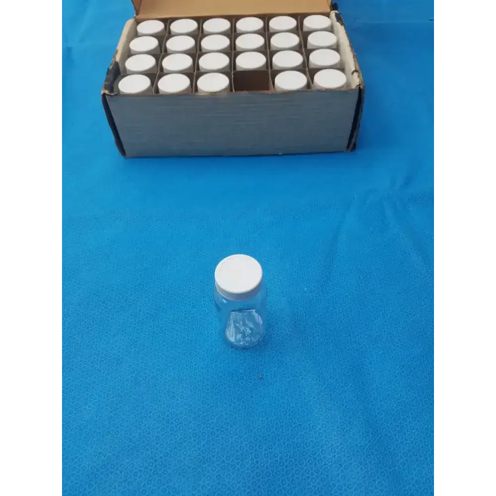 Generic Clear PET Wide Mouth Packer Bottles with White Screw Top Cap - Lot of 24 Laboratory Bottles, second-hand product photo 4