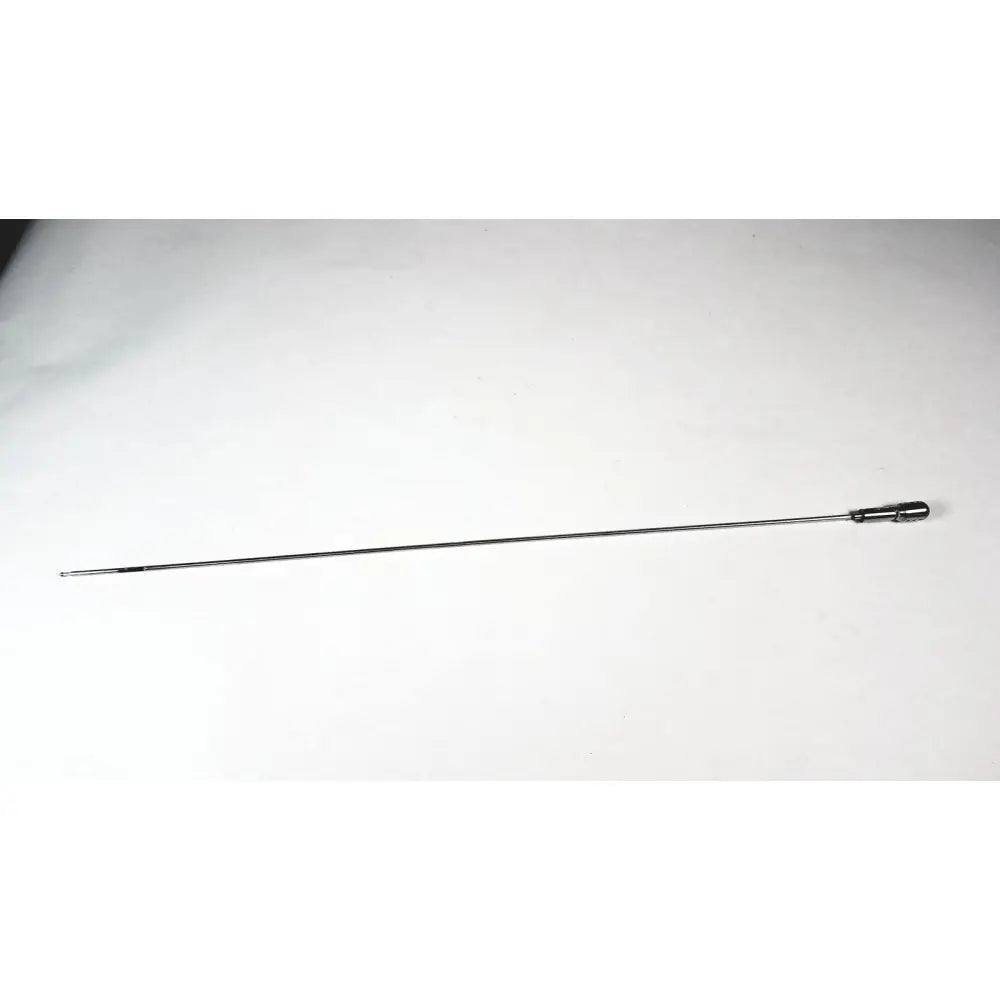 A sleek metallic clickline forceps insert with polished chrome finish and tapered handle for surgical instrument replacement