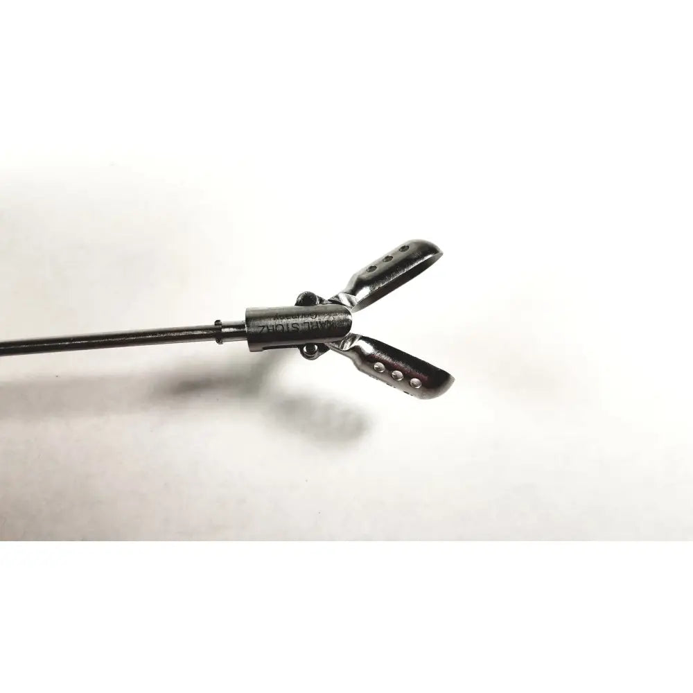Clickline forceps insert black metal surgical instrument replacement with textured rounded tips and small circular indentations