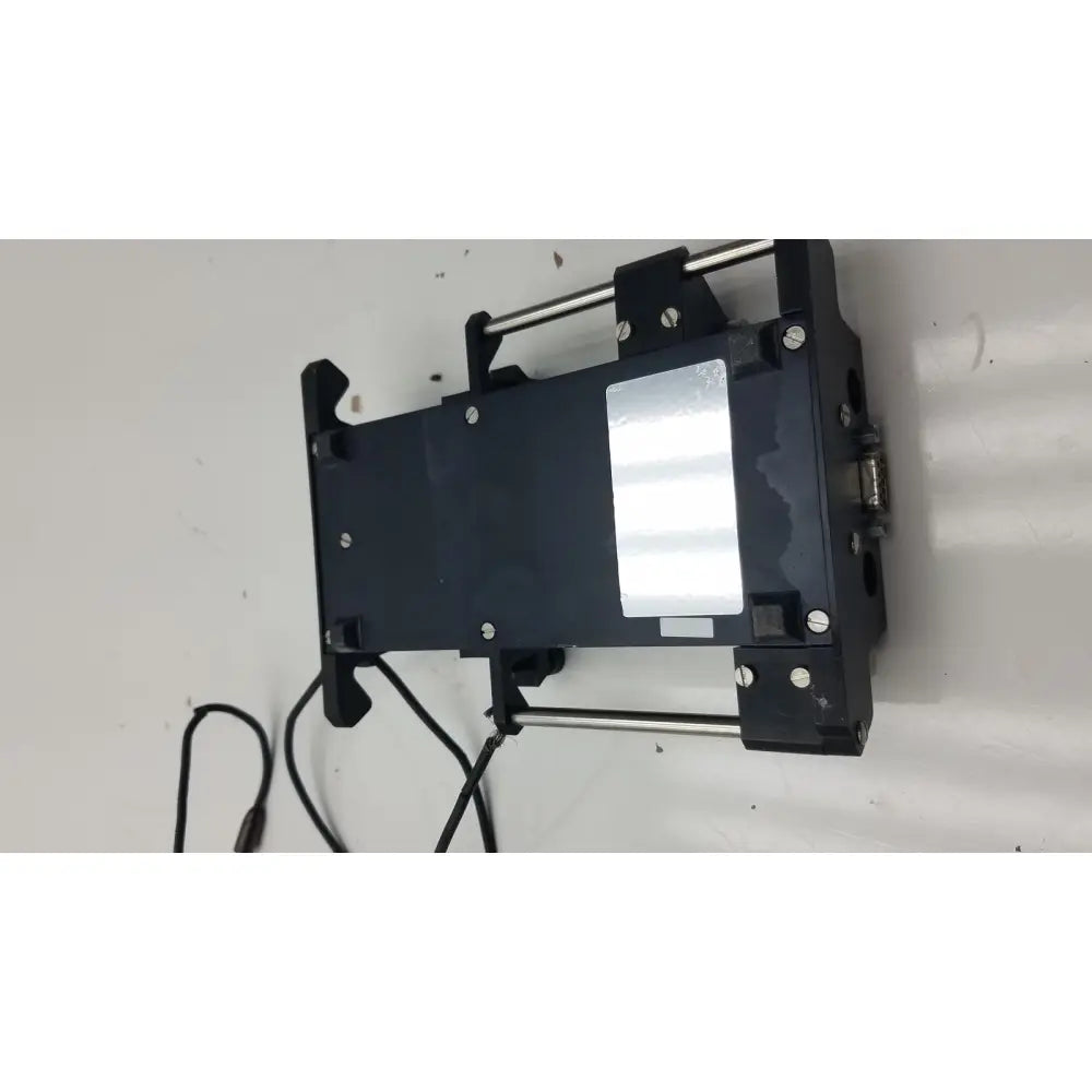 Black plastic microdialysis pump cma model 102 with metallic rods screws and silver reflective panel g-cir-r2-19i