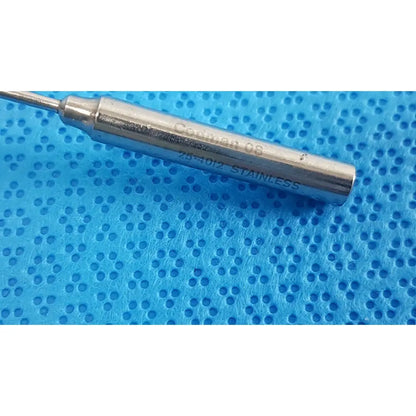 A sleek stainless steel temperature probe with engraved branding from the codman debakey mall surgical instrument set
