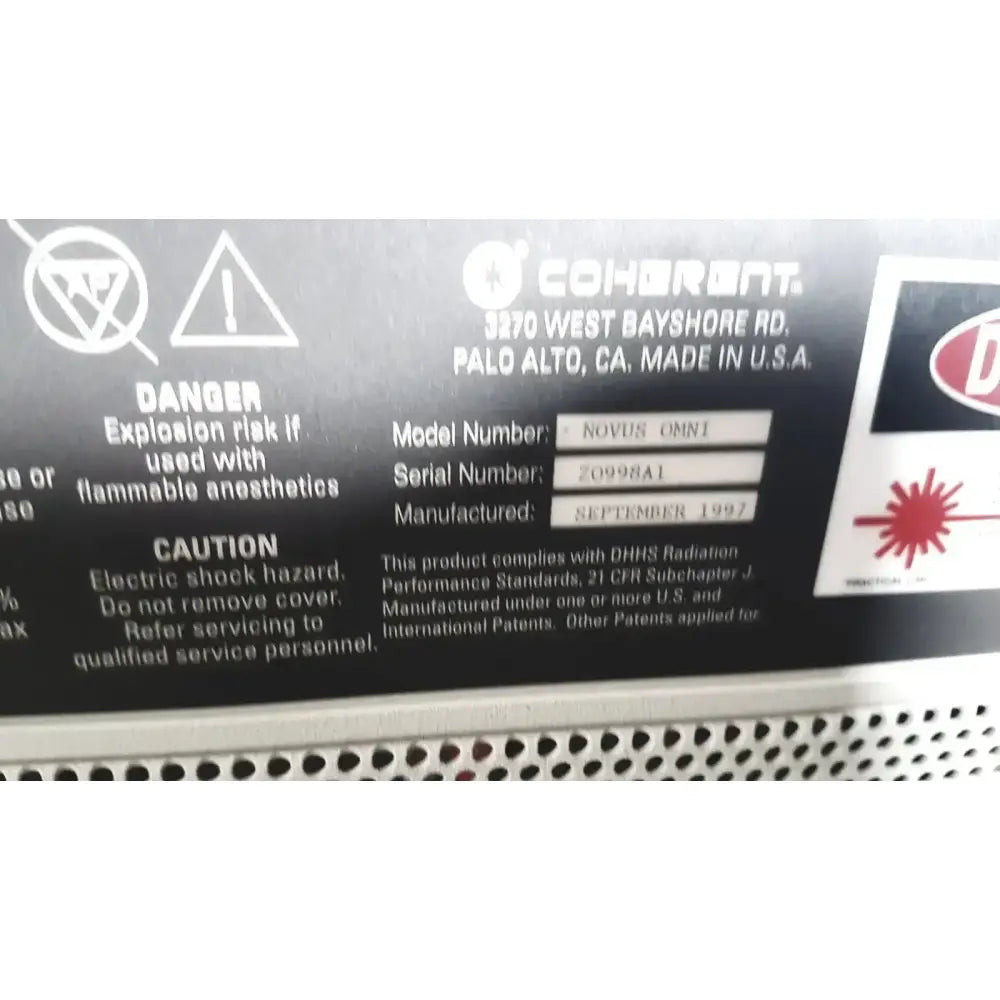 Coherent Novus Omni Opthalmic Photocoagulation Laser System 220 VOLT Ophthalmic Photocoagulation Laser System, as-is (for parts) product photo 17