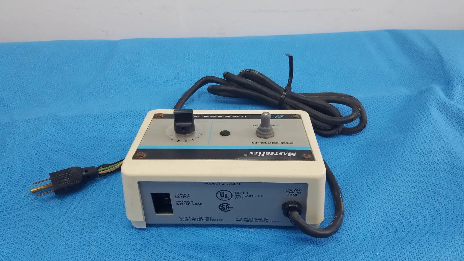 Cole-Parmer Masterflex 7553-71 Speed Controller 115 VAC 90VDC Output Speed Controller, as-is (for parts) product photo 5
