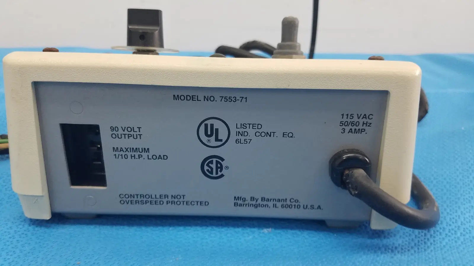 Cole-Parmer Masterflex 7553-71 Speed Controller 115 VAC 90VDC Output Speed Controller, as-is (for parts) product photo 6