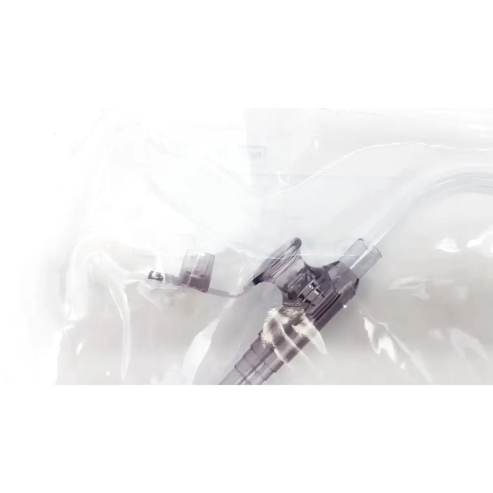 Transparent plastic suction instrument with dark gray connector and valve for Conmed 0033040 reuse medical suction instrument exp 12/2028