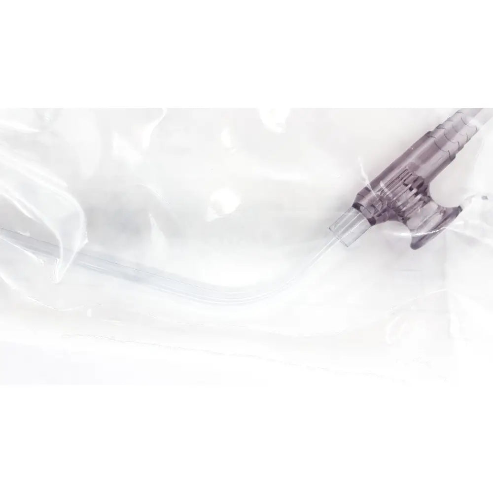 Transparent plastic tubing with dark gray ribbed connector for conmed 0033040 suction instrument reuse medical instrument exp 12/2028