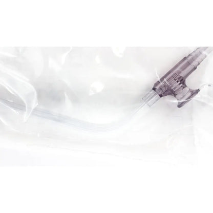 Transparent plastic tubing with dark gray ribbed connector for conmed 0033040 suction instrument reuse medical instrument exp 12/2028