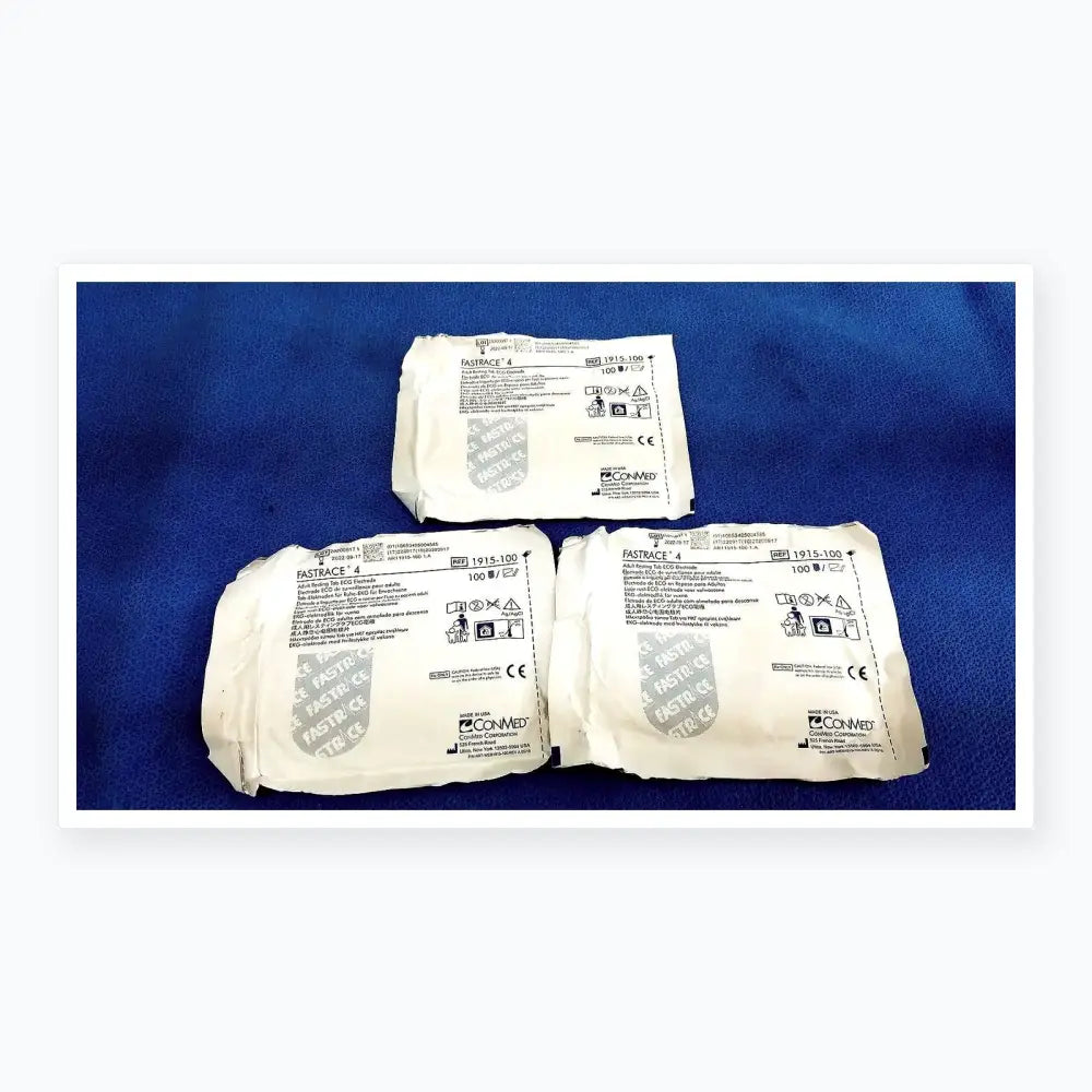 ConMed 1915-100 Fastrace 4 Adult Resting Tab ECG Electrode - Lot of 3 (Expired) ECG Electrode, second-hand product photo 1