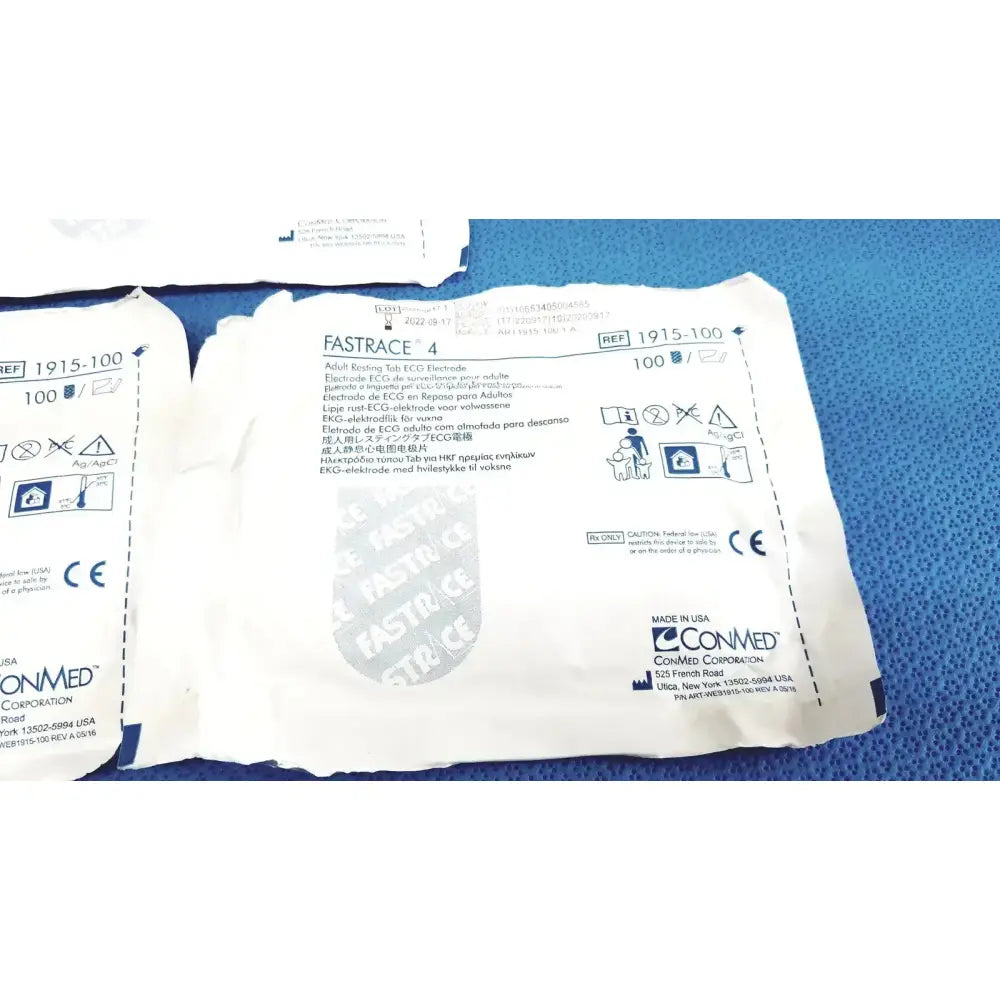 ConMed 1915-100 Fastrace 4 Adult Resting Tab ECG Electrode - Lot of 3 (Expired) ECG Electrode, second-hand product photo 2