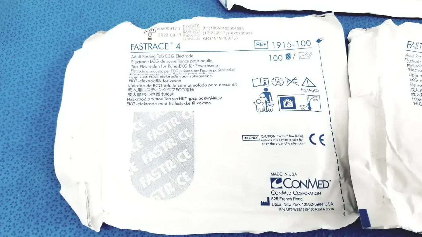 ConMed 1915-100 Fastrace 4 Adult Resting Tab ECG Electrode - Lot of 3 (Expired) ECG Electrode, second-hand product photo 3