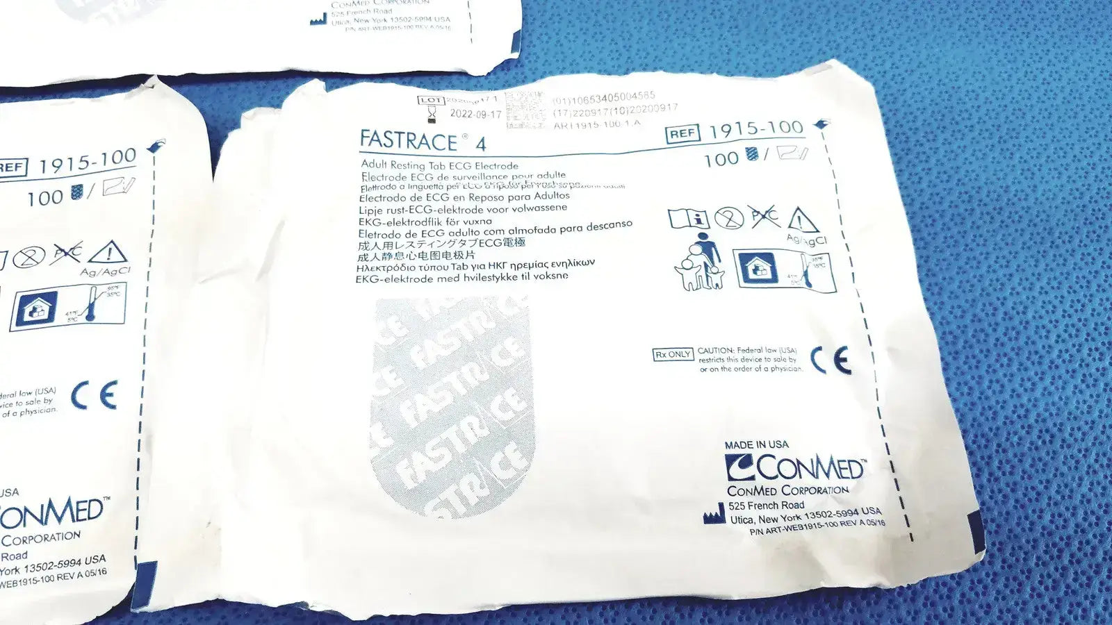 ConMed 1915-100 Fastrace 4 Adult Resting Tab ECG Electrode - Lot of 3 (Expired) ECG Electrode, second-hand product photo 2