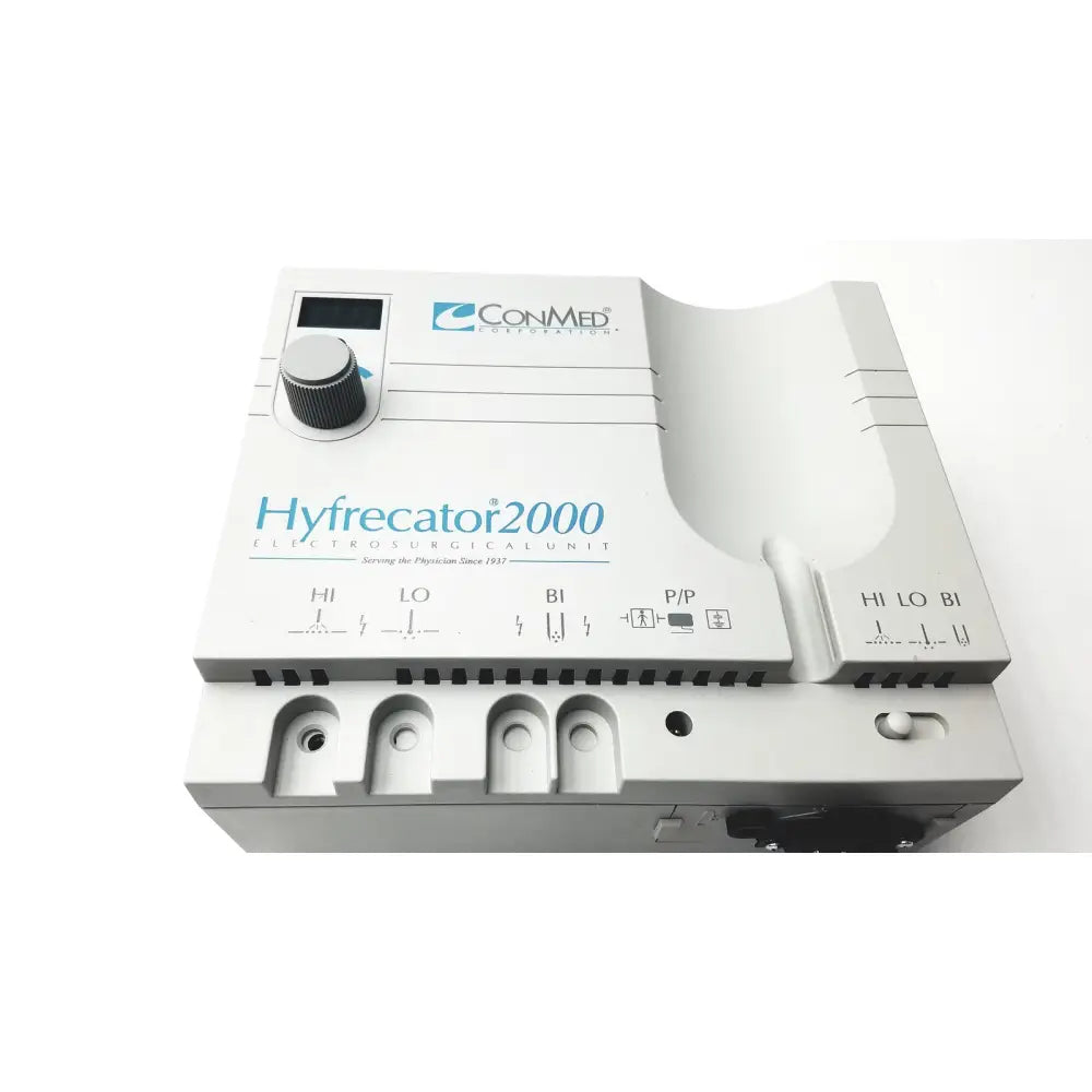 Conmed hyfrecator 2000 full electrosurgical unit in gray with digital display and control knobs for reuse medical use
