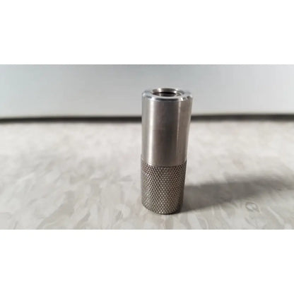 Silver metallic cylindrical conmed im4123 true hd 1080p autoclavable urology camera head with knurled grip and threaded top