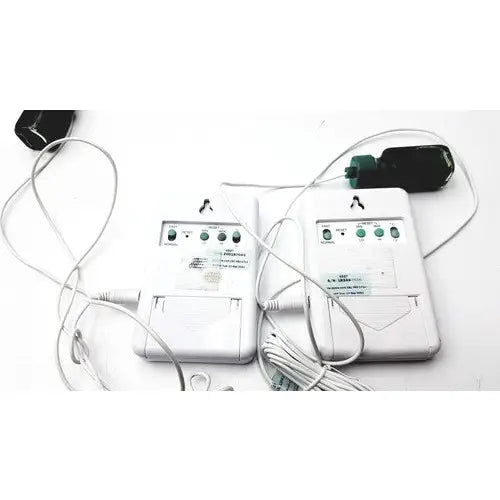 White plastic control company traceable refrigerator freezer thermometer with green indicator lights and attached cables