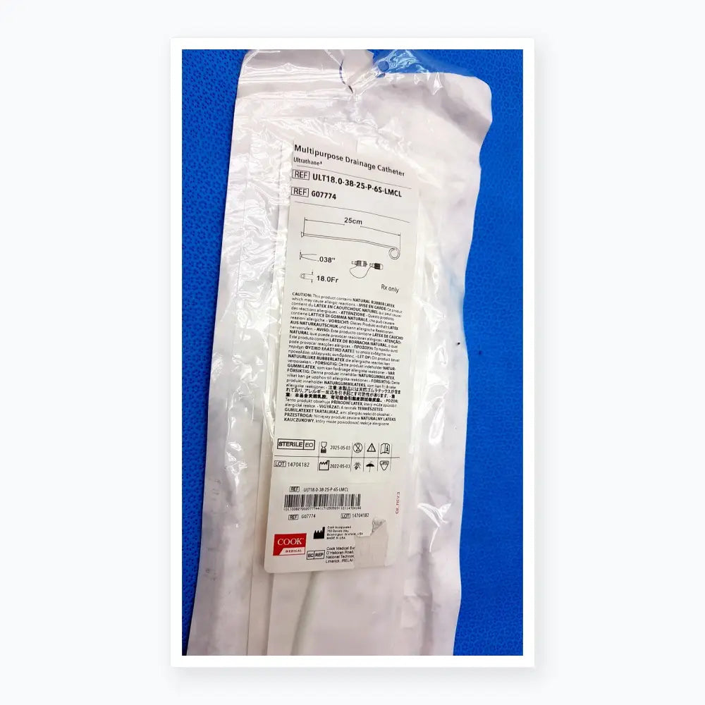 Cook Medical Multipurpose Ultrathane Drainage Catheter 18Fr 25cm Ref G07774