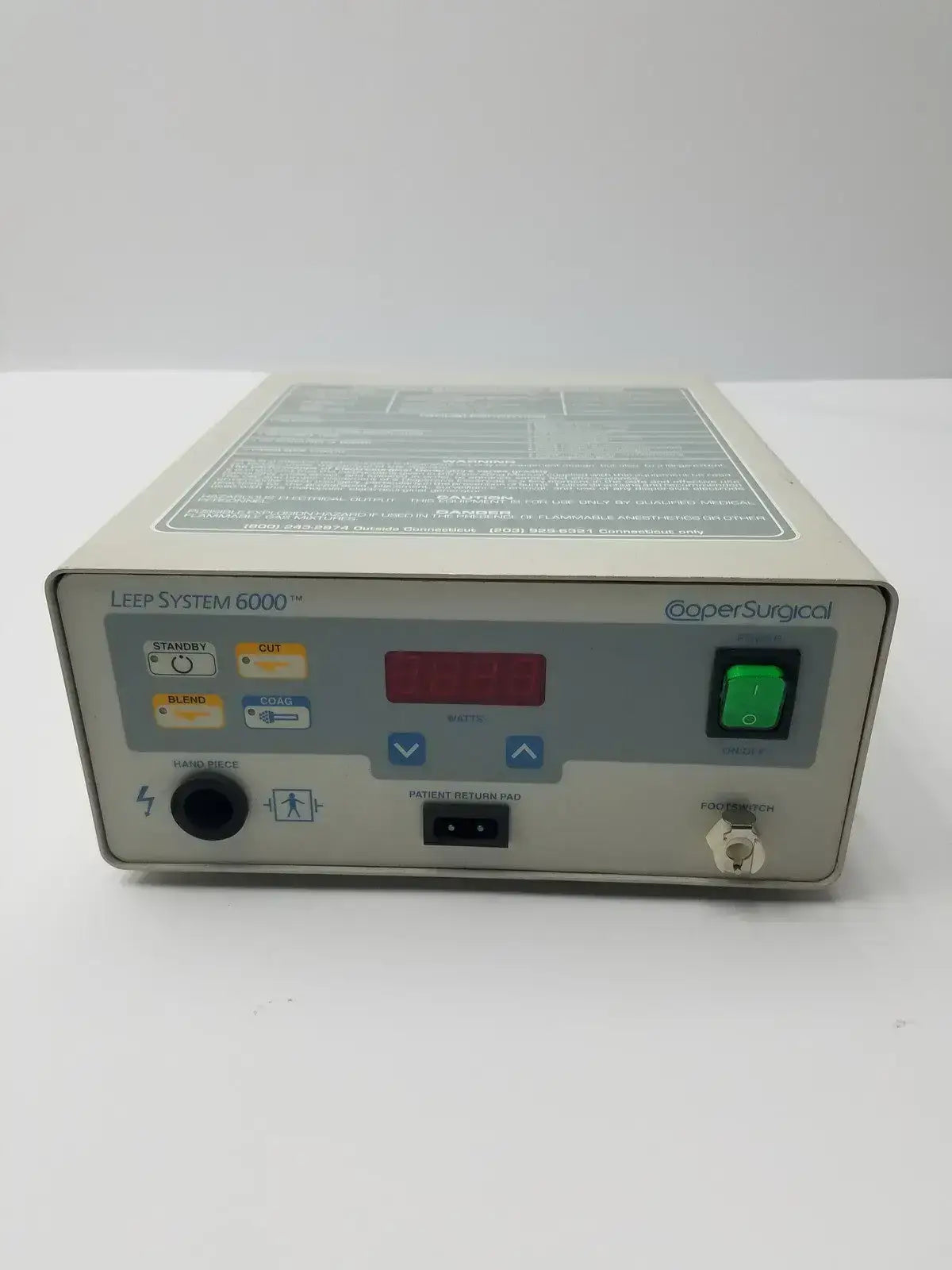 CooperSurgical LEEP System 6000 Electrosurgical Generator Model 6000-1 120V Electrosurgical Generator, second-hand product photo 1