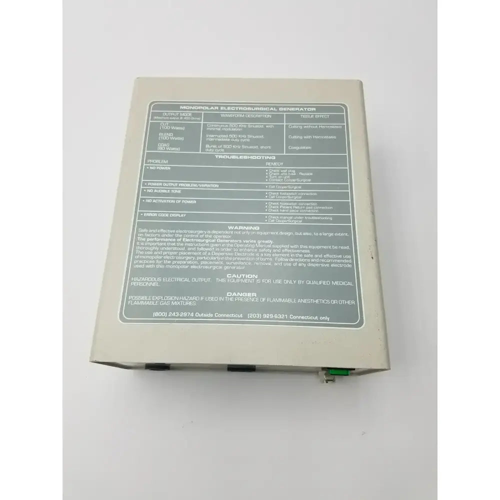 CooperSurgical LEEP System 6000 Electrosurgical Generator Model 6000-1 120V Electrosurgical Generator, second-hand product photo 3