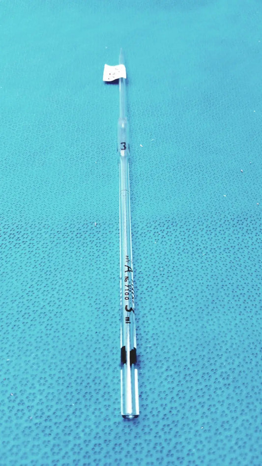 Reuse Medical Corning Pyrex 3mL Reusable Glass Volumetric Pipette Pipettes, second-hand product photo 1