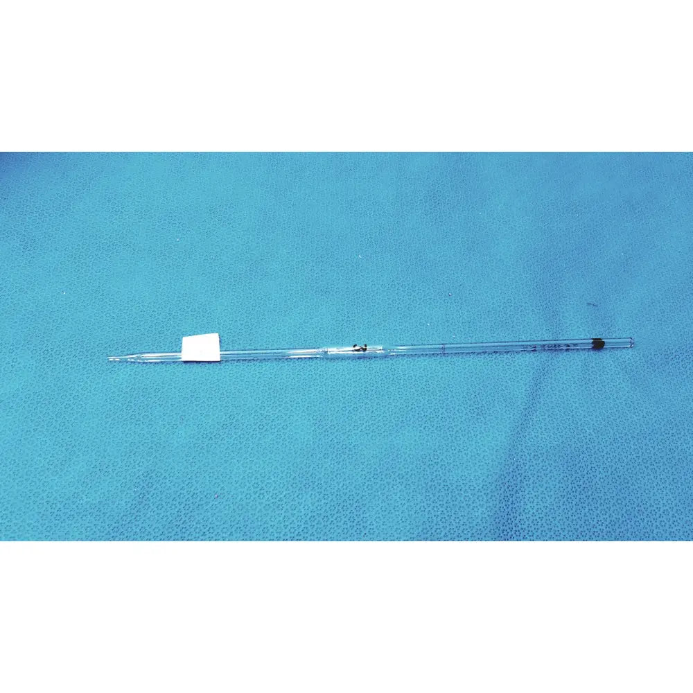 Clear glass corning pyrex 3ml reusable pipette with white label and black calibration markings for precise measurement