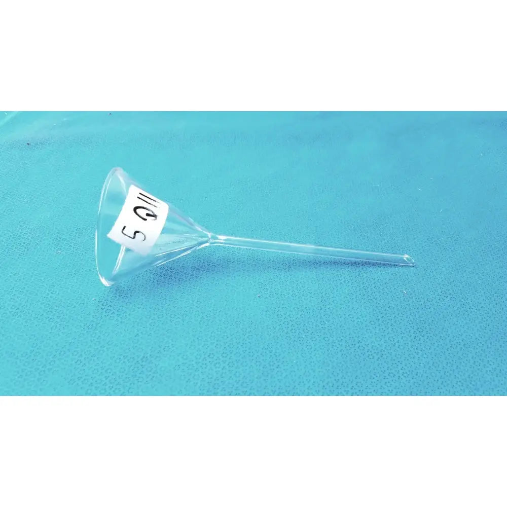 Reuse Medical Corning Pyrex 6160-65 Fluted Funnel 65 mm 60° Long Stem Lab Glassware Lab Flasks, second-hand product photo 1