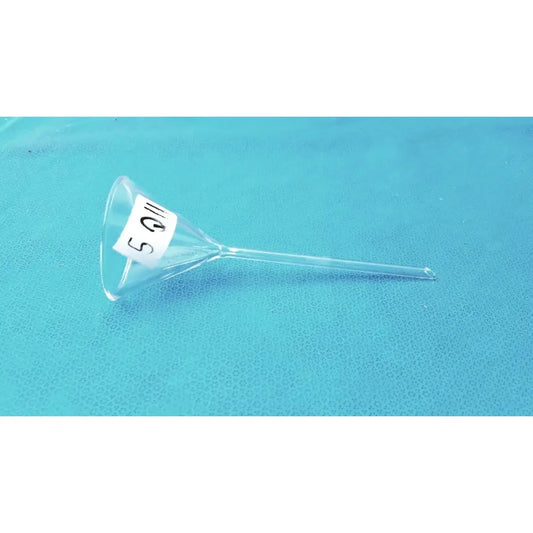 Reuse Medical Corning Pyrex 6160-65 Fluted Funnel 65 mm 60° Long Stem Lab Glassware Lab Flasks, second-hand product photo 1