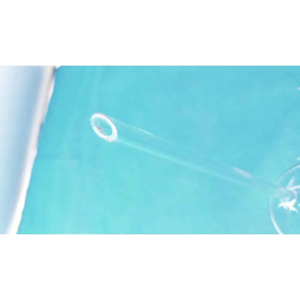 Clear glass long stem lab funnel with white plastic ring top corning pyrex 6160-65 fluted funnel 65 mm 60°