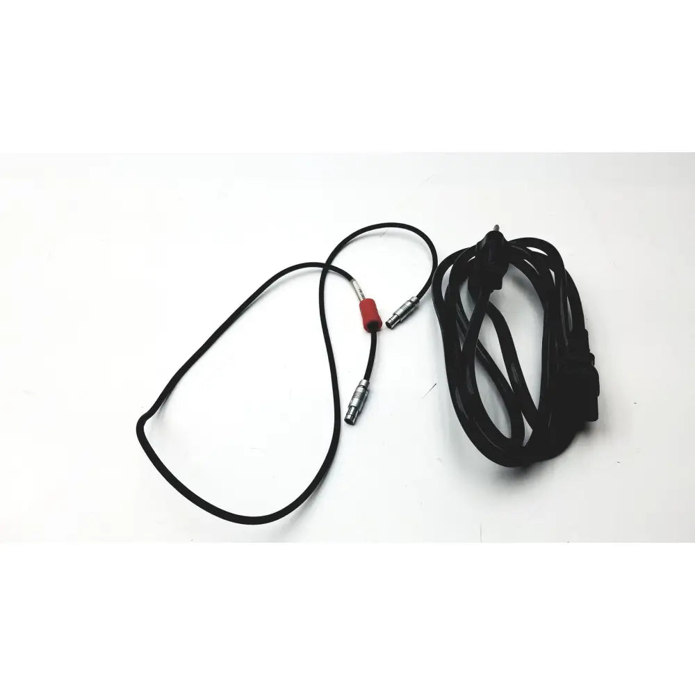 Cosmed k4 b2 metabolic black coiled power cable with red and silver connectors for reuse medical applications