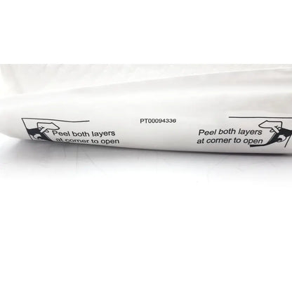 White plastic tube with black printed instructions and part number pt00094336 for covidien dover urine meter 400ml
