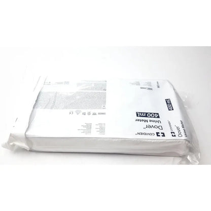 White plastic package containing a covidien dover urine meter 400ml for accurate urine measurement
