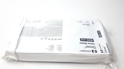 White plastic package containing a covidien dover urine meter 400ml for accurate urine measurement