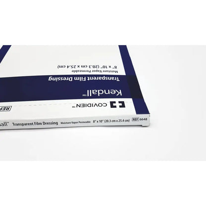 Covidien 6648kendall transparent film dressing in white and navy blue packaging for wound protection 8x10 inch