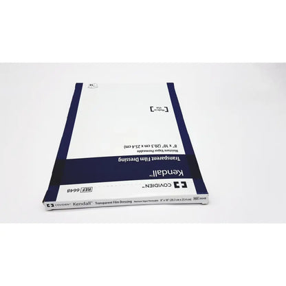 Covidien 6648kendall transparent film dressing 8x10 in white and navy blue packaging for wound protection