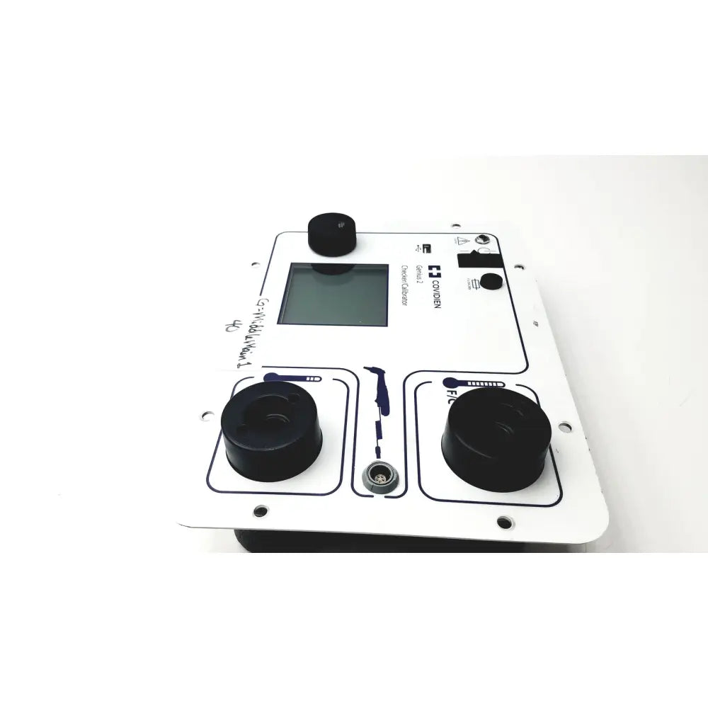 White rectangular e3 conven cycler charger with black knobs and screen used as covidien genius checker calibrator for test meters