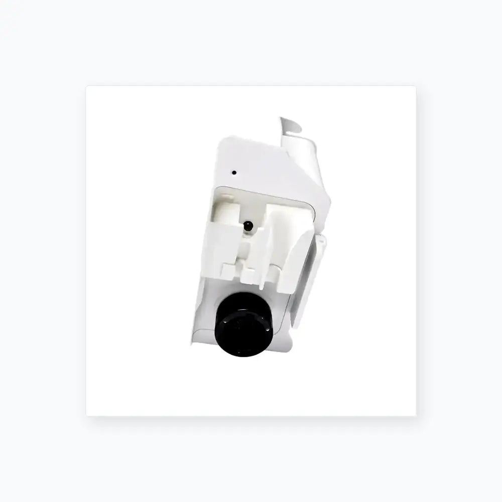 White plastic security camera with black lens and mounting bracket on covidien kangaroo epump enteral feeding pump device