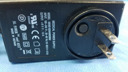 Black plastic medical power adapter with two-prong plug for covidien kangaroo joey nutrition feeding pump