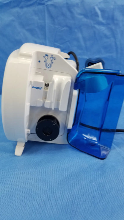 White dental handpiece with blue translucent cover and black circular component for covidien kangaroo joey nutrition feeding pump