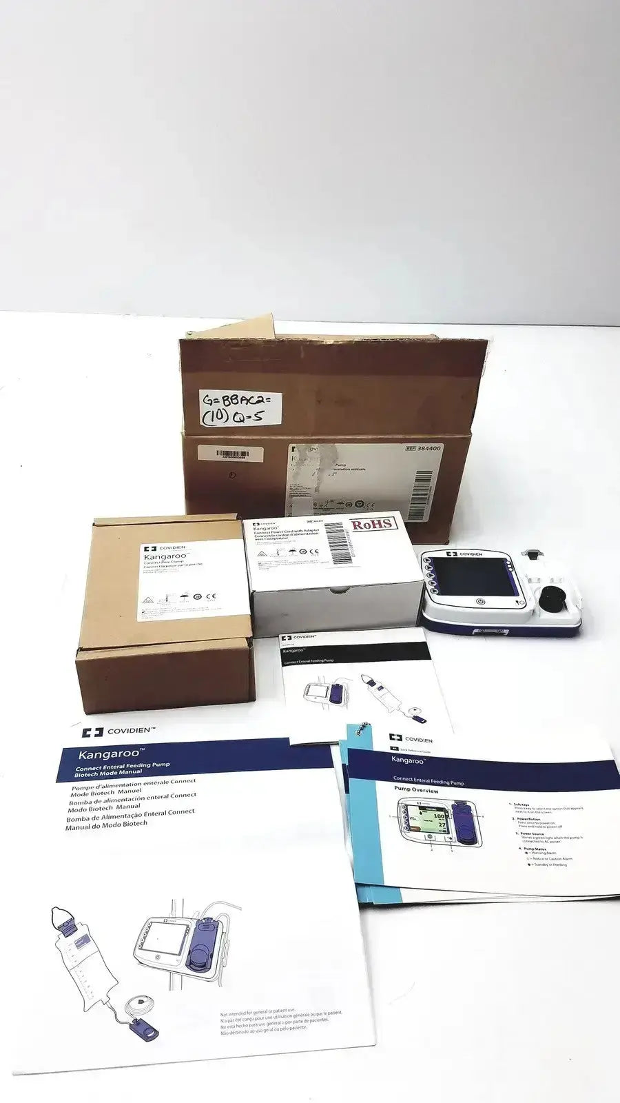 Covidien Kangroo Feeding Pump, Connect Pole Clamp and Extras Feeding Pump, as-is (for parts) product photo 1